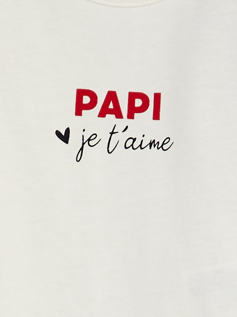 T-shirt met boodschap WIT - Kiabi