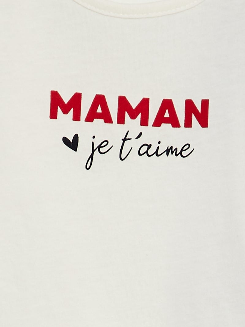 T-shirt met boodschap WIT - Kiabi
