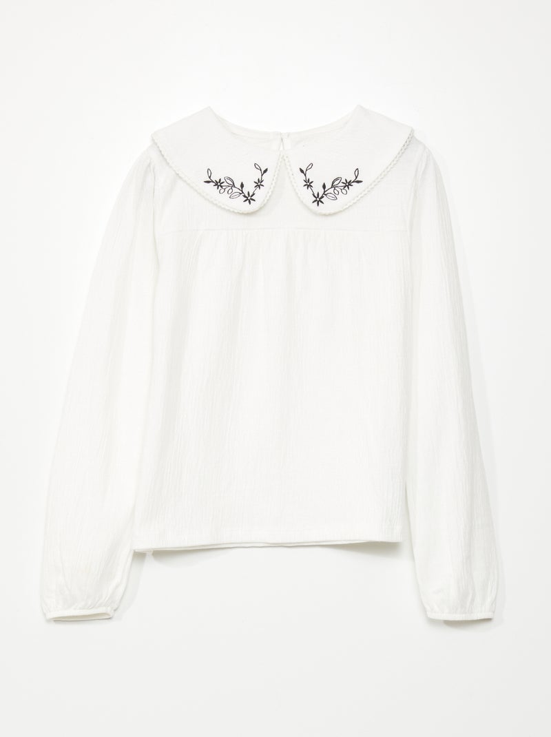 T-shirt met borduursel BIEGE - Kiabi