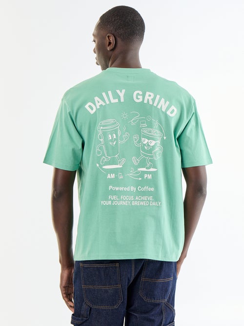 T-shirt met borduursels en korte mouwen - Kiabi