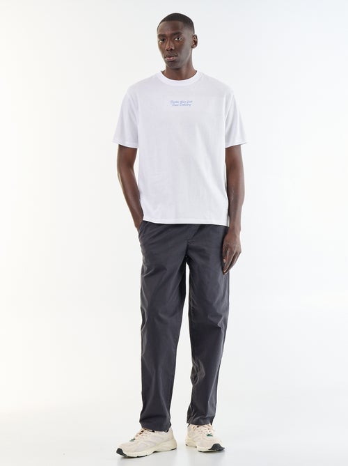 T-shirt met borduursels en korte mouwen - Kiabi
