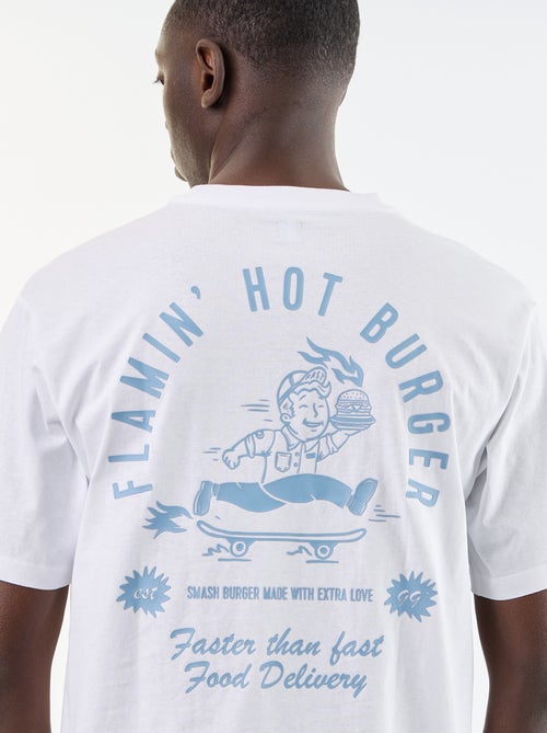 T-shirt met borduursels en korte mouwen - Kiabi
