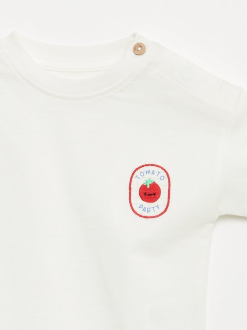T-shirt met borstborduurwerk - Kiabi