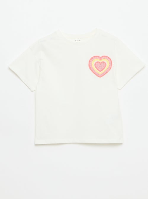 T-shirt met borstborduurwerk - Kiabi