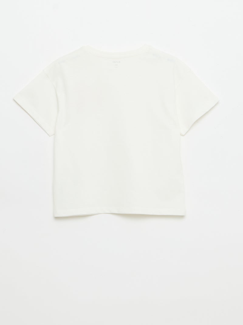 T-shirt met borstborduurwerk Wit - Kiabi