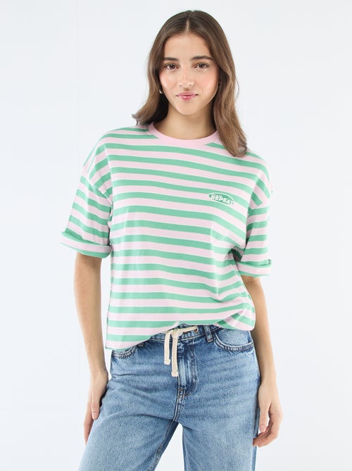 T-shirt met brede strepen - Kiabi