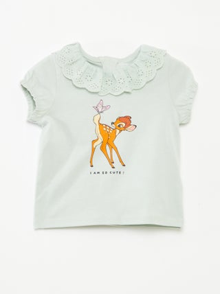 T-shirt met broderie anglaise 'Bambi'