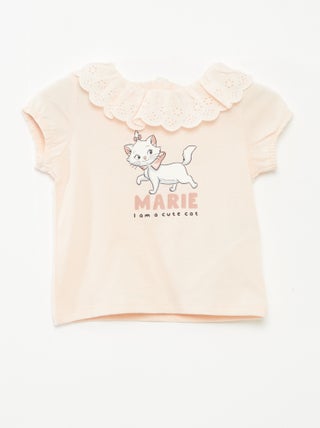 T-shirt met broderie anglaise 'Marie'