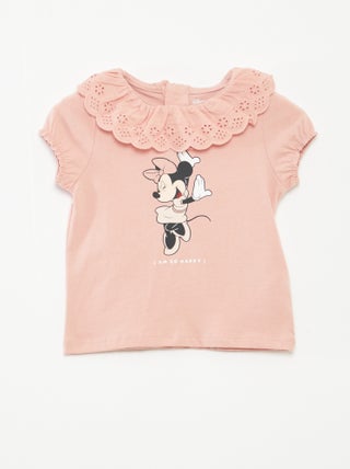 T-shirt met broderie anglaise 'Minnie'