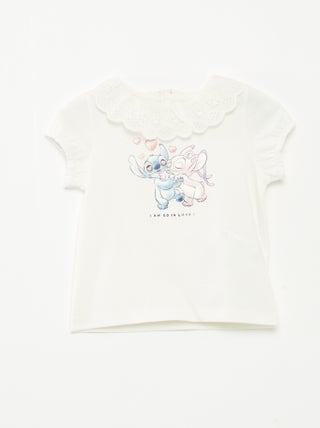 T-shirt met broderie anglaise 'Stitch'