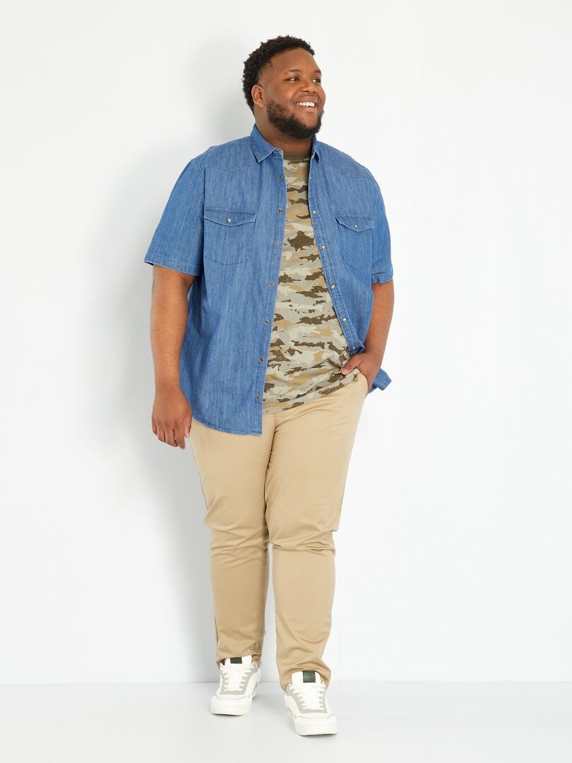 T-shirt met camouflageprint KAKI - Kiabi