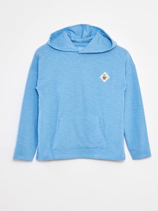 T-shirt met capuchon en lange mouw