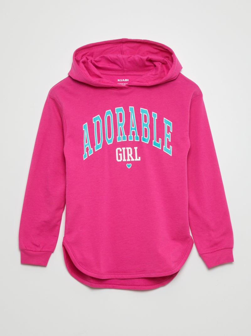 T-shirt met capuchon en print ROSE - Kiabi