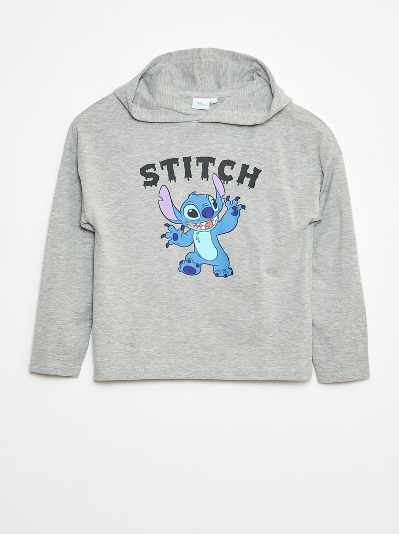 T-shirt met capuchon 'Stitch' Grijs - Kiabi