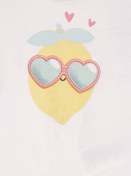 T-shirt met citroenprint + applicatie in reliëf - Kiabi