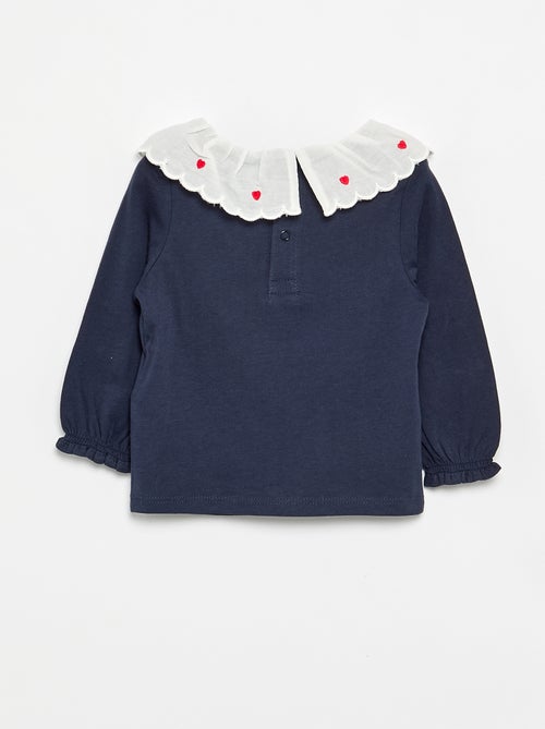 T-shirt met Claudinekraag - Kiabi
