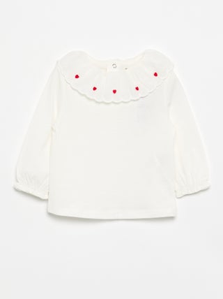 T-shirt met Claudinekraag