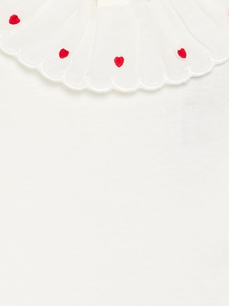 T-shirt met Claudinekraag Wit - Kiabi