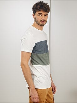Heren TALL (> 190cm) - T-shirt met color block +1m90 - Kiabi