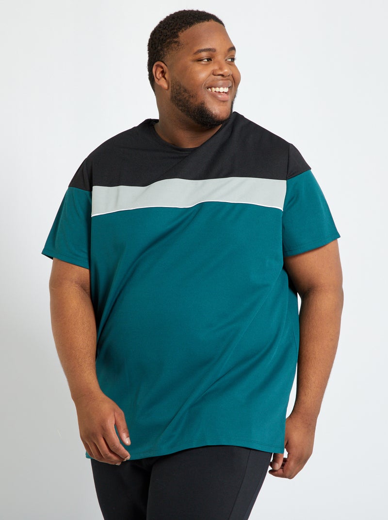 T-shirt met color block groen - Kiabi