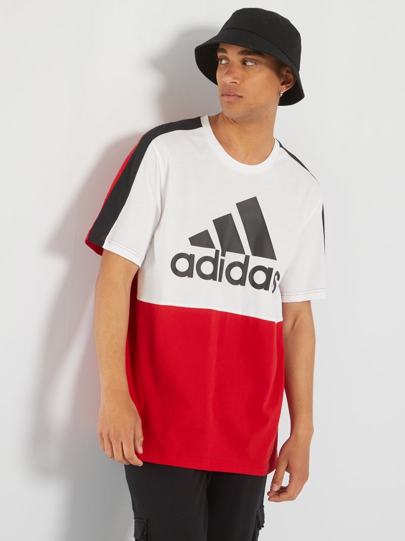T-shirt met colorblock-patroon 'adidas' WIT - Kiabi