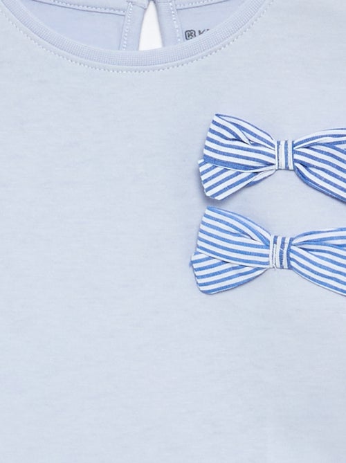 T-shirt met decoratieve strikjes en lange mouwen - Kiabi