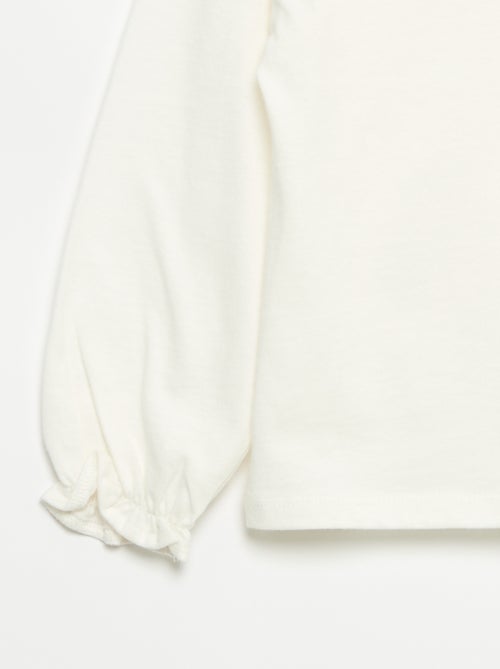 T-shirt met decoratieve strikjes en lange mouwen - Kiabi