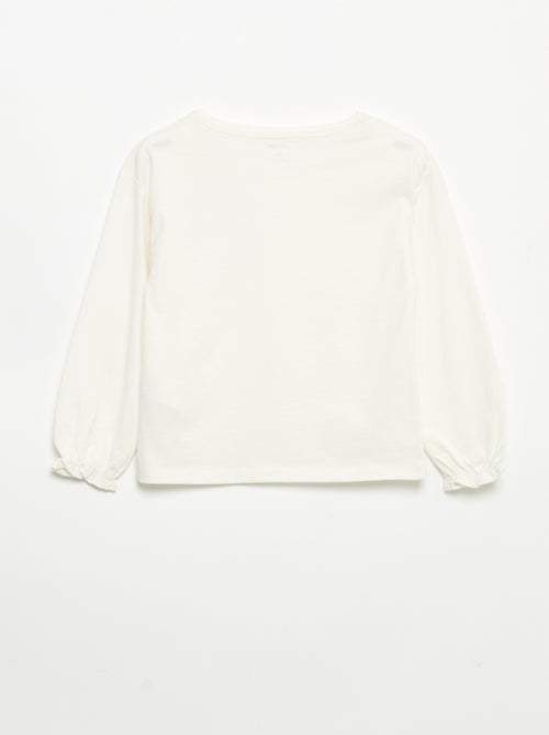 T-shirt met decoratieve strikjes en lange mouwen - Kiabi