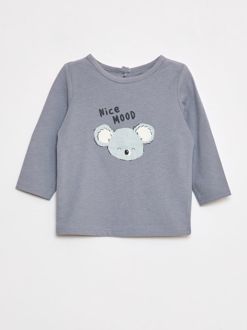 T-shirt met dinoprint Blauw - Kiabi