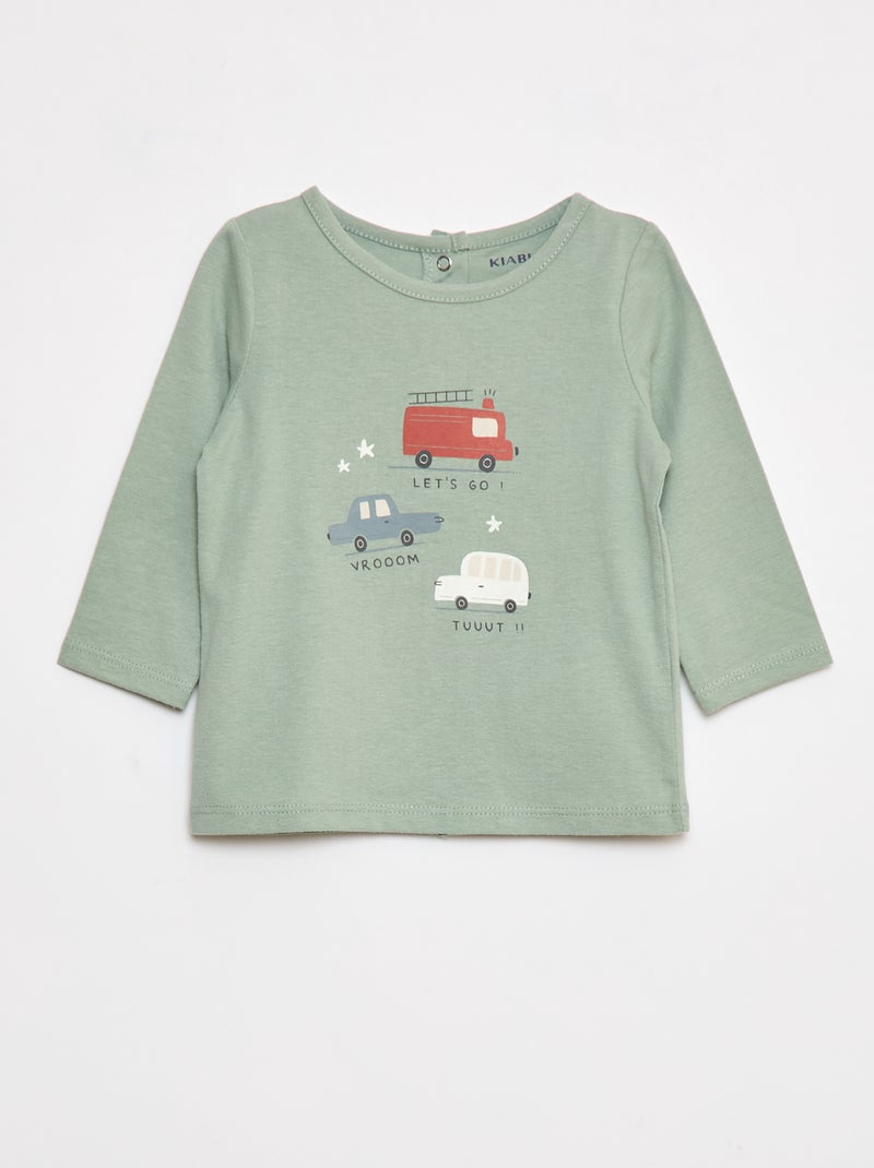 T-shirt met dinoprint Groen - Kiabi