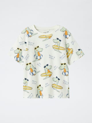 T-shirt met dinoprint 'Guppy'