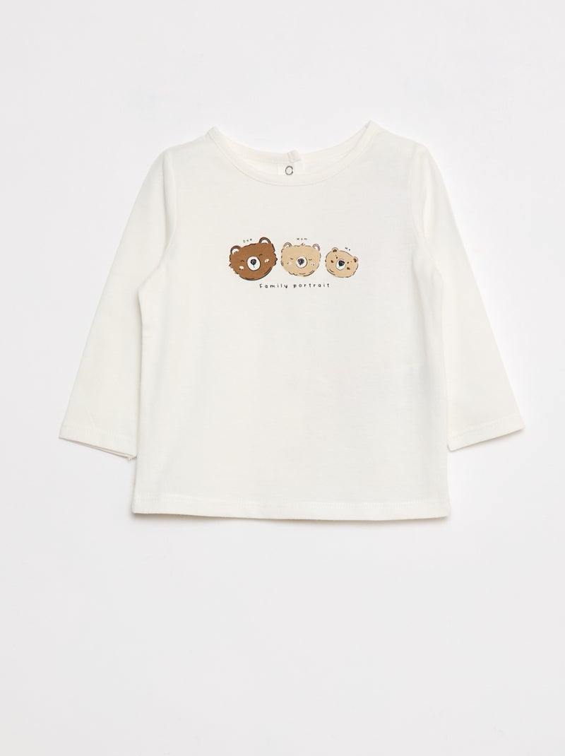T-shirt met dinoprint Wit - Kiabi