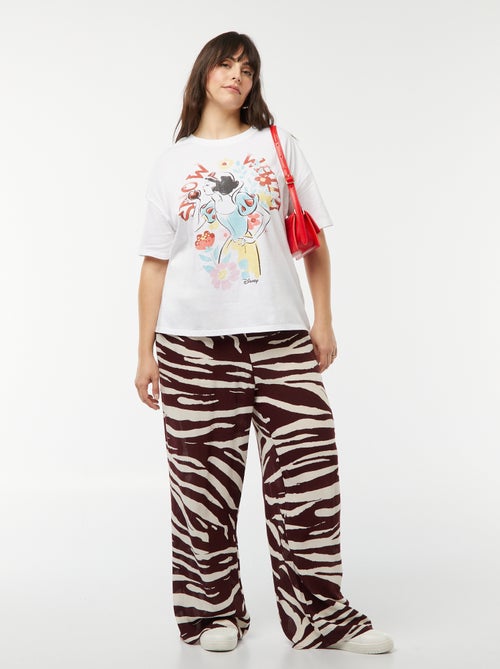 T-shirt met Disney-prinsessenprint en korte mouw - Kiabi