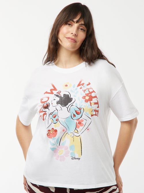 T-shirt met Disney-prinsessenprint en korte mouw - Kiabi