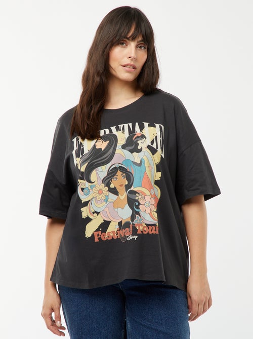 T-shirt met Disney-prinsessenprint en korte mouw - Kiabi