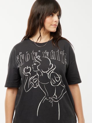 T-shirt met Disney-prinsessenprint en korte mouw