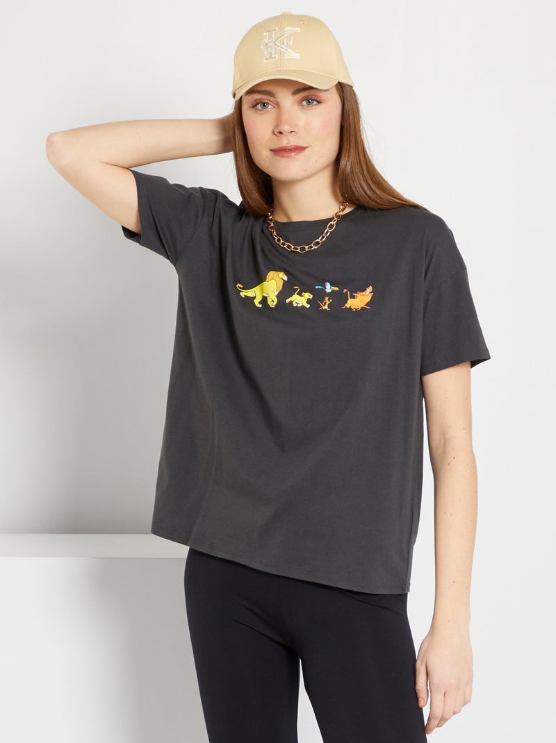 T-shirt met 'Disney'-print ZWART - Kiabi