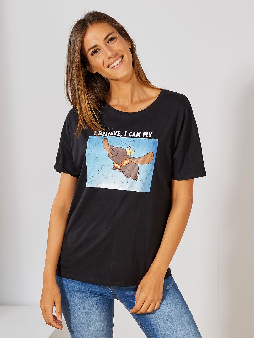 T-shirt met  'Dumbo'-print ZWART - Kiabi