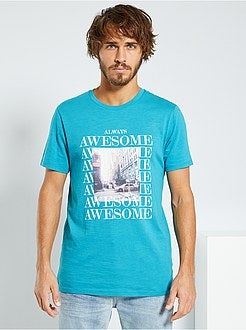 Herenmode maat S-XXL - T-shirt met 'ecodesign'-print - Kiabi