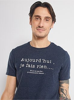 Herenmode maat S-XXL - T-shirt met 'ecodesign'-print - Kiabi