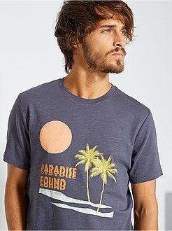 Herenmode maat S-XXL - T-shirt met 'ecodesign'-print - Kiabi