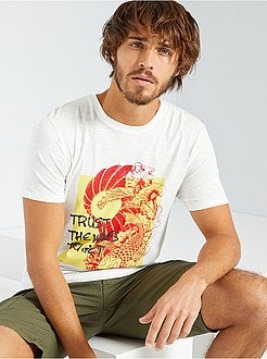 Herenmode maat S-XXL - T-shirt met 'ecodesign'-print - Kiabi