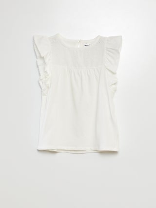 T-shirt met Engels kant