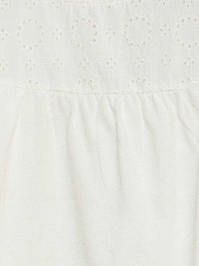 T-shirt met Engels kant WIT - Kiabi