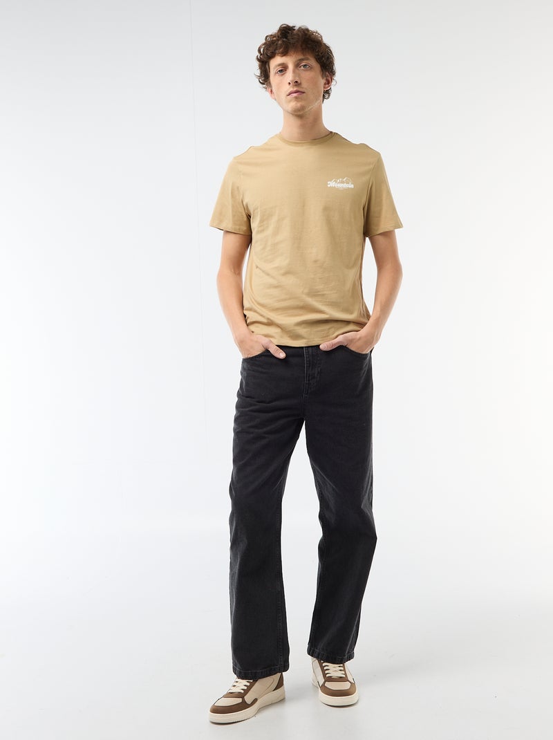 T-shirt met fantasieprint Biege - Kiabi
