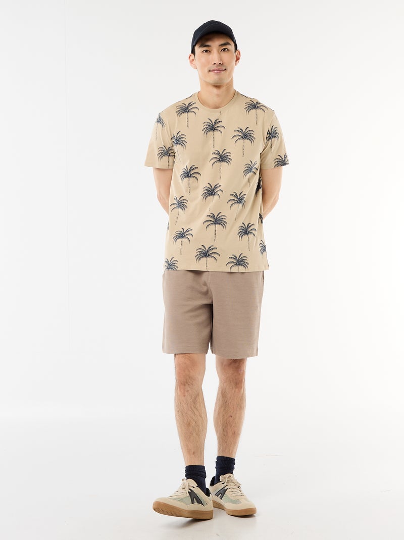 T-shirt met fantasieprint Biege - Kiabi
