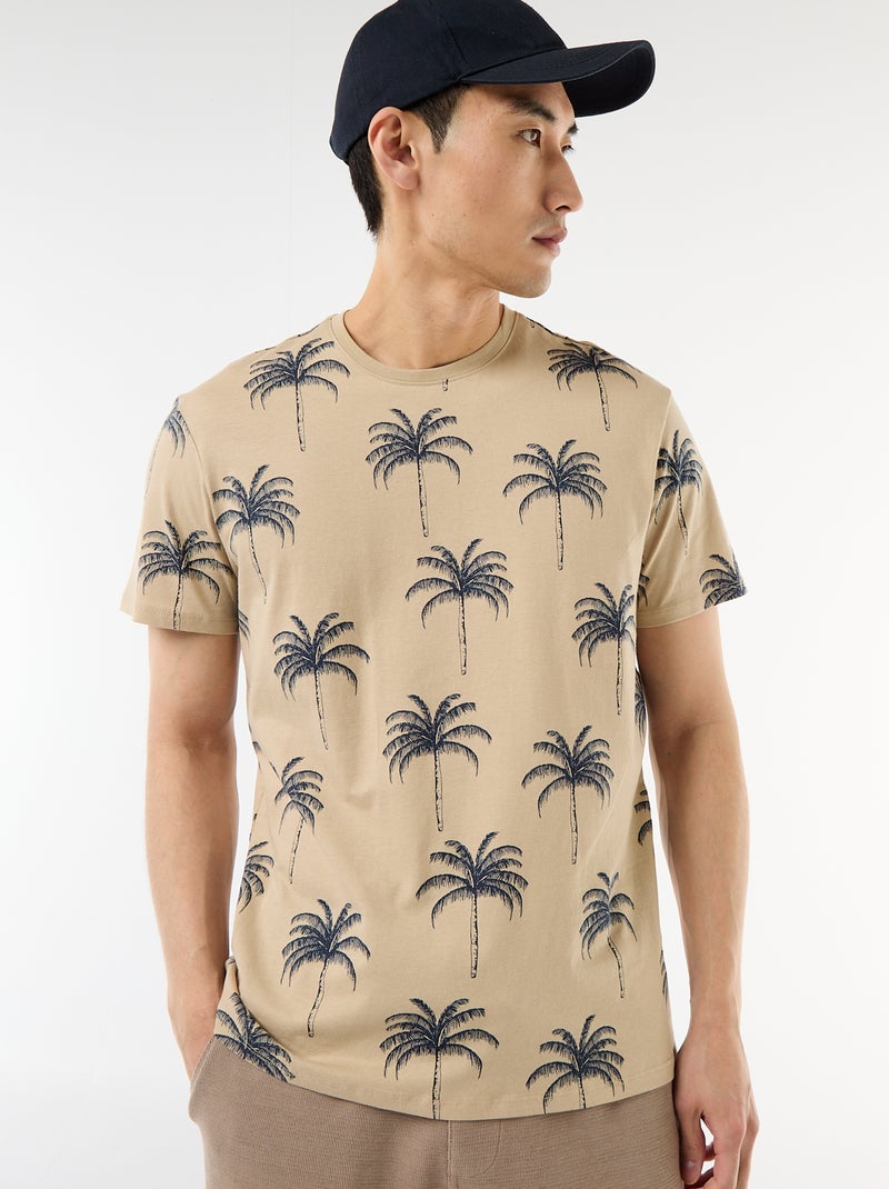 T-shirt met fantasieprint Biege - Kiabi