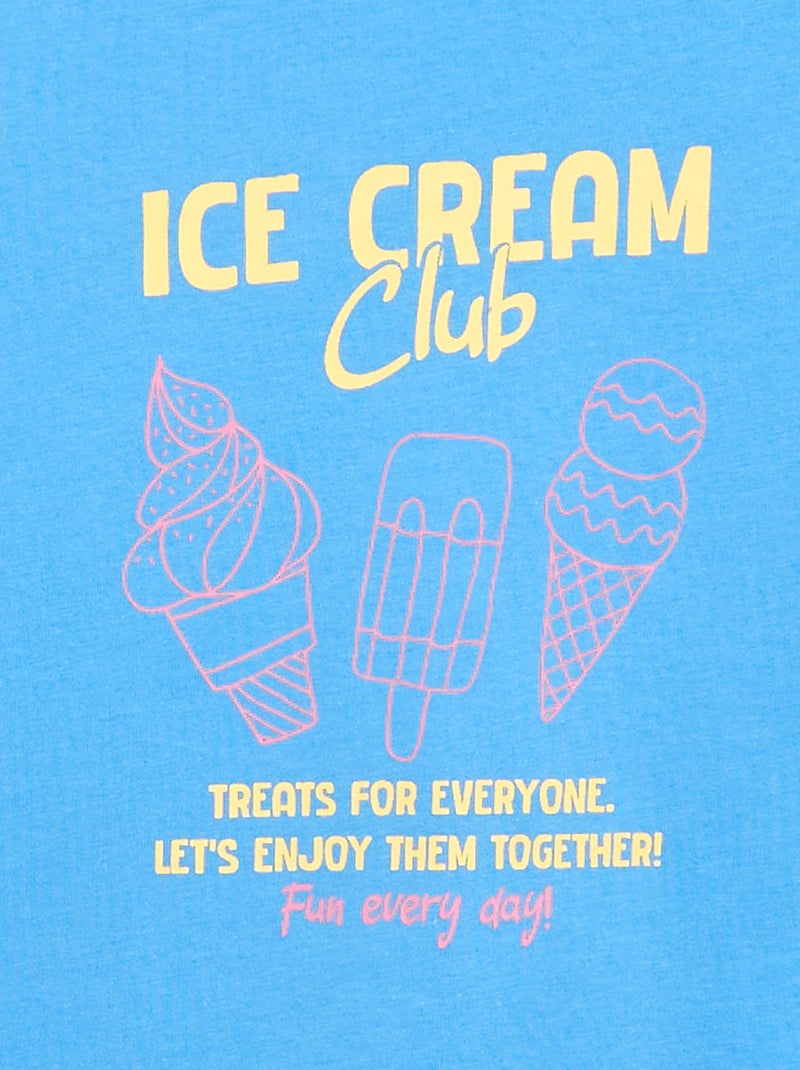 T-shirt met fantasieprint Blauw - Kiabi