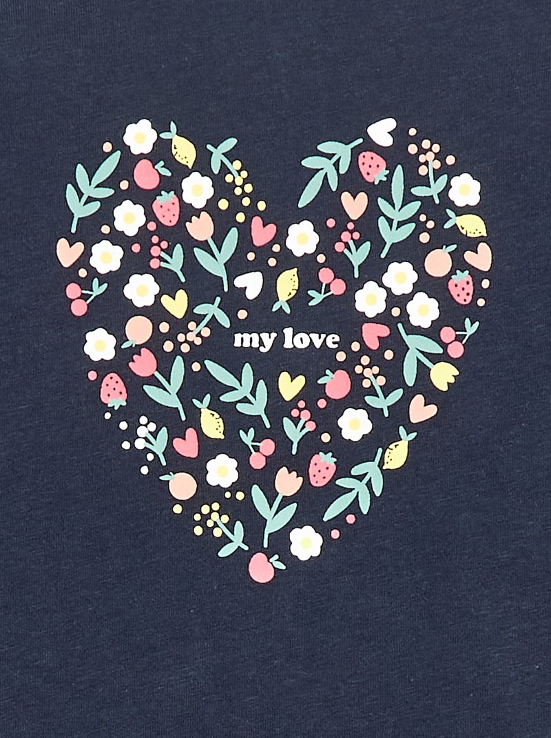 T-shirt met fantasieprint Blauw - Kiabi