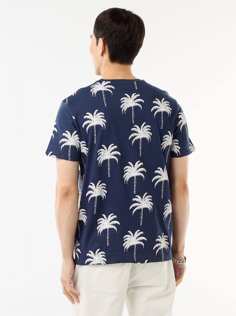 T-shirt met fantasieprint Blauw - Kiabi